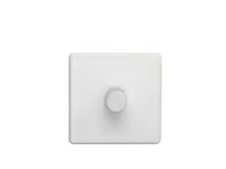 ECW1DLED - Eurolite 1 Gang LED Push On&sol;Off 2Way Dimmer on 3mm Flat Concealed Matt White Plate