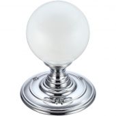 FB302CP - Zoo Hardware Fulton & Bray Glass Ball Mortice Knob &lpar;Unsprung&rpar; 55mm Polished Chrome