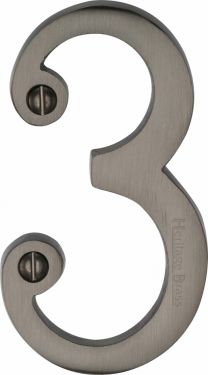 Click Here To Enlarge This Photo Of C1560 3-MB Heritage Brass Numeral 3 Face Fix 76mm &lpar;3"&rpar; Matt Bronze Finish