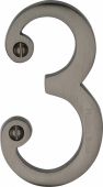 C1560 3-MB Heritage Brass Numeral 3 Face Fix 76mm &lpar;3"&rpar; Matt Bronze Finish