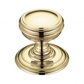 FB305 - Zoo Hardware Fulton & Bray Mortice Knob on Round Rose &lpar;Unsprung&rpar; Concealed Fix - Polished Brass