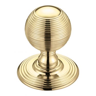 Click Here To Enlarge This Photo Of FB306 - Zoo Hardware Fulton & Bray Ringed Mortice Knob on Round Rose &lpar;Unsprung&rpar; Concealed Fix - Polished Brass