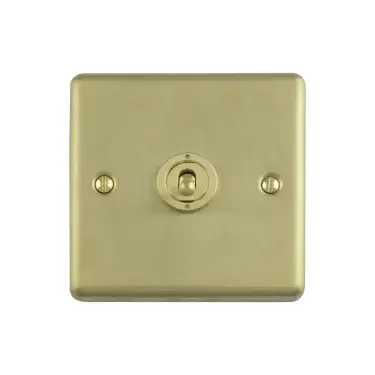 Click Here To Enlarge This Photo Of ENT1SWSB - Eurolite 1 Gang Toggle Switch Satin Brass &lpar;Enhance Range&rpar;