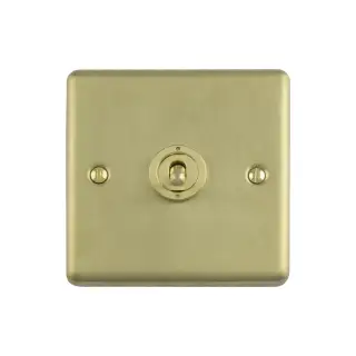 ENT1SWSB - Eurolite 1 Gang Toggle Switch Satin Brass &lpar;Enhance Range&rpar;