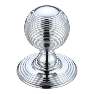 Click Here To Enlarge This Photo Of FB306CP - Zoo Hardware Fulton & Bray Ringed Mortice Knob on Round Rose &lpar;Unsprung&rpar; Concealed Fix - Polished Chrome