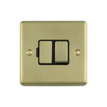 Click Here To Enlarge This Photo Of ENSWFSBB - Eurolite 13Amp DP Switched Fuse Spur Satin Brass with Black Trim &lpar;Enhance Range&rpar;