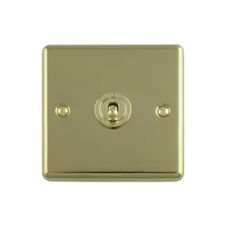 ENT1SWPB - Eurolite 1 Gang Toggle Switch Polished Brass &lpar;Enhance Range&rpar;
