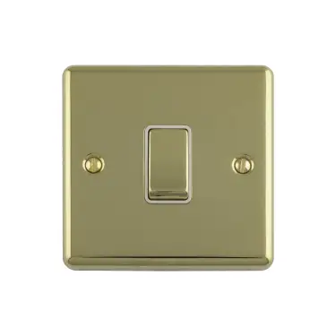 Click Here To Enlarge This Photo Of EN20ASWPBW - Eurolite 1 Gang 20Amp DP Switch Polished Brass with WhiteTrim &lpar;Enhance Range&rpar;