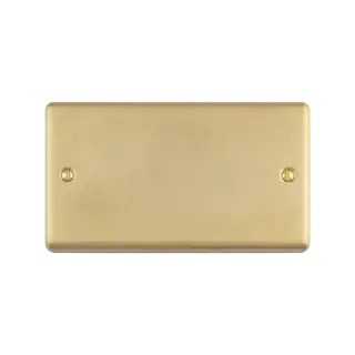 EN2BSBB - Eurolite Double Blank Plate Satin Brass &lpar;Enhance Range&rpar;