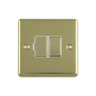 Click Here To Enlarge This Photo Of ENSWFPBW - Eurolite 13Amp DP Switched Fuse Spur Polished Brass with White Trim &lpar;Enhance Range&rpar;