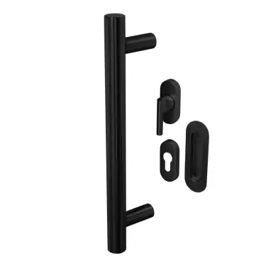 Click Here To Enlarge This Photo Of BLU Performance KM859 Kit for Straight Slide Doors&comma; Single Sided with External Flush Pull&comma; 316 Stainless Steel in a Matt Black Lacquer Finish &lpar;KM859-SING-MBL&rpar;