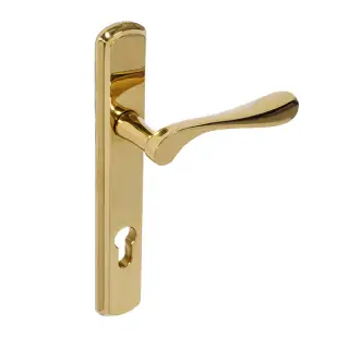 BLU Performance Regent Left Hand Multipoint Door Lock Handle&comma; Dual Sprung&comma; 316 Grade Stainless Steel&comma; PVD Polished Brass Finish &lpar;REG092-LH-PPB&rpar;