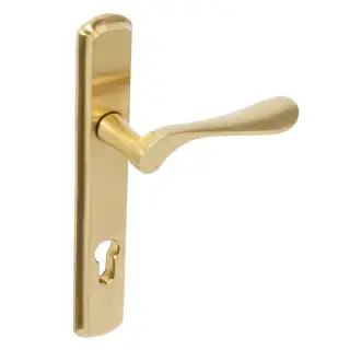 BLU Performance Regent Left Hand Multipoint Door Lock Handle&comma; Dual Sprung&comma; 316 Grade Stainless Steel&comma; PVD Satin Brass Finish &lpar;REG092-LH-PSB&rpar;