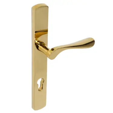 Click Here To Enlarge This Photo Of BLU Performance Regent Left Hand Multipoint Door Lock Handle&comma; Dual Sprung&comma; 316 Grade Stainless Steel&comma; PVD Polished Brass Finish &lpar;REG095-LH-PPB&rpar;