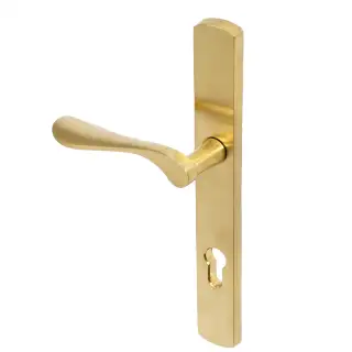 BLU Performance Regent Right Hand Multipoint Door Lock Handle&comma; Dual Sprung&comma; 316 Grade Stainless Steel&comma; PVD Satin Brass Finish &lpar;REG095-RH-PSB&rpar;