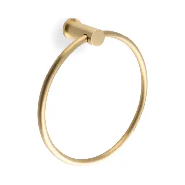 Click Here To Enlarge This Photo Of AW455SBPVD - Alexander & Wilks Brunel Plain Towel Ring - Satin Brass PVD