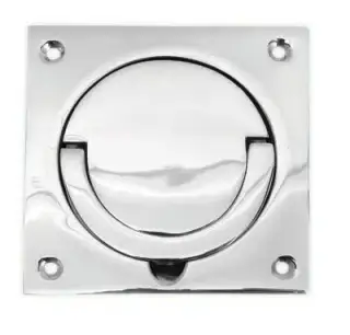 SCH&period;PSS Newstar BARY&reg; 89mm x 89mm Squash Court Flush Handle - Polished Stainless Steel