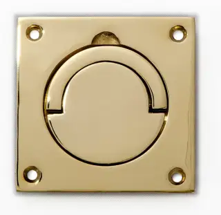 SCH&period;PVD Newstar BARY&reg; 89mm x 89mm Squash Court Flush Handle - Polished Brass