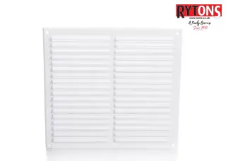 LV205FWH Rytons 9" x 9" White Plastic Louvred Vent c&sol;w Flyscreen