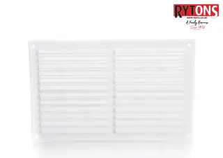 LV137FWH Rytons 9" x 6" White Plastic Louvred Vent c&sol;w Flyscreen