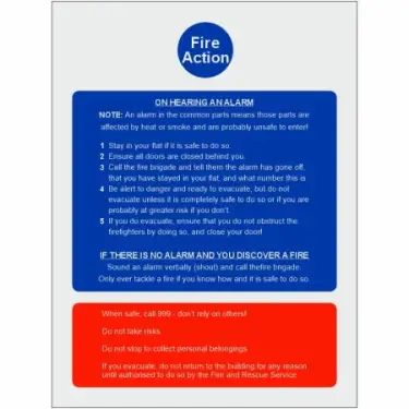 Click Here To Enlarge This Photo Of Brushed Aluminium &lpar;3mm&rpar; Stay Indoors &lpar;Stay Put&rpar; - Fire Action Notice Sign