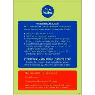 Photoluminescent &lpar;Glow in the Dark&rpar; Rigid Plastic &lpar;Class C&rpar; Stay Indoors &lpar;Stay Put&rpar; - Fire Action Notice Sign &lpar;for flats and apartments&rpar;