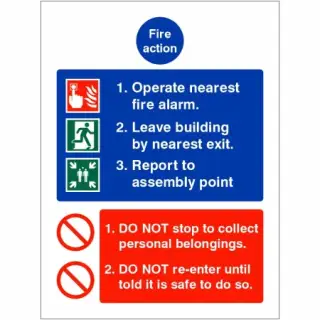 Self Adhesive Vinyl Operate Nearest Fire Alarm Sign