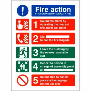 Click Here To Enlarge This Photo Of Self Adhesive Vinyl If You Discover or Suspect a Fire Sign