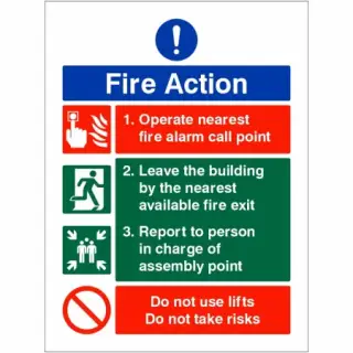 Rigid Plastic &lpar;1mm&rpar; Operate Nearest Fire Alarm Call Point Sign