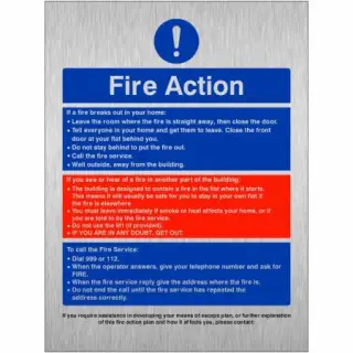 Brushed Aluminium &lpar;3mm&rpar; Personal Emergency Evacuation Plan PEEP Sign