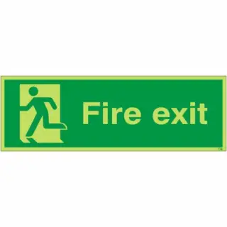 Photoluminescent &lpar;Glow in the Dark&rpar; Self Adhesive &lpar;Class C&rpar; Final Exit Running Man Left Sign