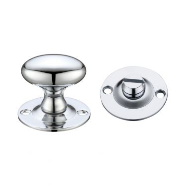 Click Here To Enlarge This Photo Of FB41CP - Zoo Hardware Fulton & Bray Oval Thumb Turn with Coin Release &lpar;5mm spindle&rpar; Polished Chrome