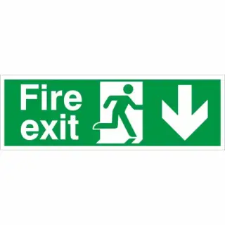 Rigid Plastic &lpar;2mm&rpar; Fire Exit Down Sign