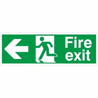Click Here To Enlarge This Photo Of Rigid Plastic &lpar;2mm&rpar; Fire Exit Left Sign