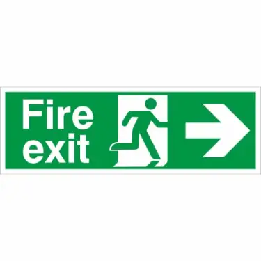Click Here To Enlarge This Photo Of Rigid Plastic &lpar;2mm&rpar; Fire Exit Right Sign
