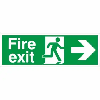 Rigid Plastic &lpar;2mm&rpar; Fire Exit Right Sign