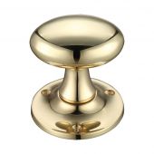 FB500 - Zoo Hardware Fulton & Bray Oval Mortice Knob Furniture &lpar;Unsprung&rpar; 60mm Rose dia&period; Polished Brass