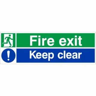 Rigid Plastic &lpar;1mm&rpar; Fire Exit Keep Clear Sign