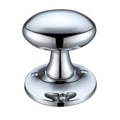 FB500CP - Zoo Hardware Fulton & Bray Oval Mortice Knob Furniture &lpar;Unsprung&rpar; 60mm Rose dia&period; Polished Chrome