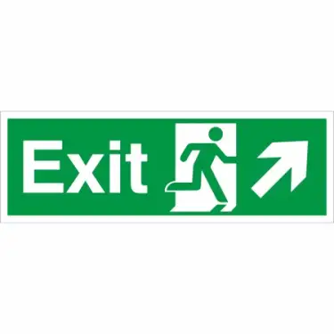 Click Here To Enlarge This Photo Of Rigid Plastic &lpar;1mm&rpar; Exit Arrow Up Right Sign