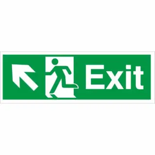 Rigid Plastic &lpar;2mm&rpar; Exit Arrow Up Left Sign