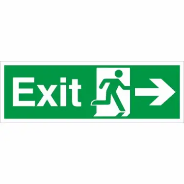 Click Here To Enlarge This Photo Of Rigid Plastic &lpar;1mm&rpar; Exit Arrow Right Sign
