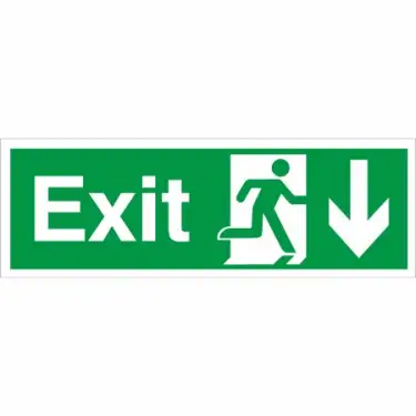 Click Here To Enlarge This Photo Of Rigid Plastic &lpar;1mm&rpar; Exit Arrow Down Sign