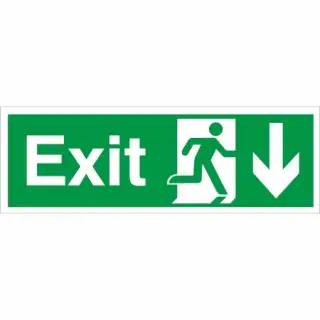 Rigid Plastic &lpar;2mm&rpar; Exit Arrow Down Sign