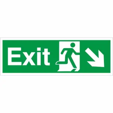 Click Here To Enlarge This Photo Of Rigid Plastic &lpar;2mm&rpar; Exit Arrow Down Right Sign