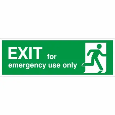 Click Here To Enlarge This Photo Of Self Adhesive Vinyl "Exit For Emergency Use Only" Sign