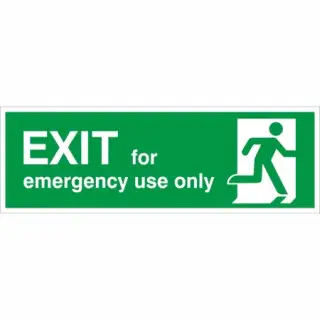 Self Adhesive Vinyl "Exit For Emergency Use Only" Sign