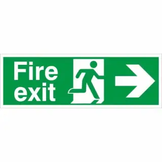 Foam Board &lpar;3mm&rpar; Extra Large 900mm x 300mm Fire Exit Arrow Right Sign