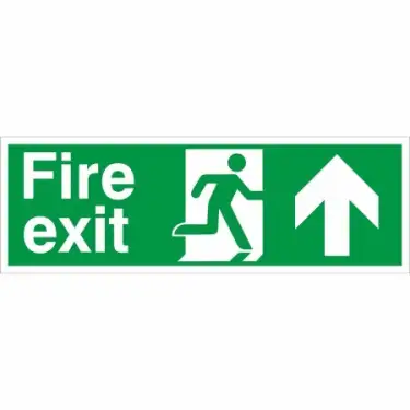 Click Here To Enlarge This Photo Of Foam Board &lpar;3mm&rpar; Extra Large 900mm x 300mm Fire Exit Arrow Up Sign
