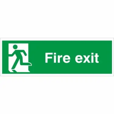 Click Here To Enlarge This Photo Of Foam Board &lpar;3mm&rpar; Extra Large 900mm x 300mm Fire Exit Running Man Left Sign
